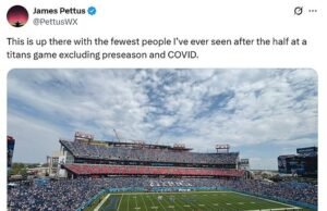 Titanes du Tennessee en Dificultad en Desarray, mientras que las fotos muestran el estadio casi vacío … y es solo la semana 3