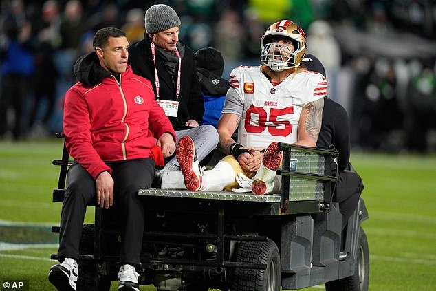 La salvaje respuesta de George Kittle después de romperse el tendón de Aquiles en la victoria de los 49ers sobre los Eagles en los playoffs