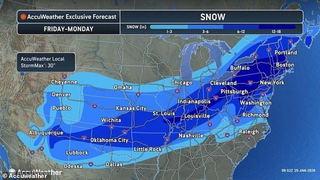 Un mapa aterrador revela dónde llegará la próxima tormenta Fern mientras millones de estadounidenses son devastados por una pulgada de nieve por HORA