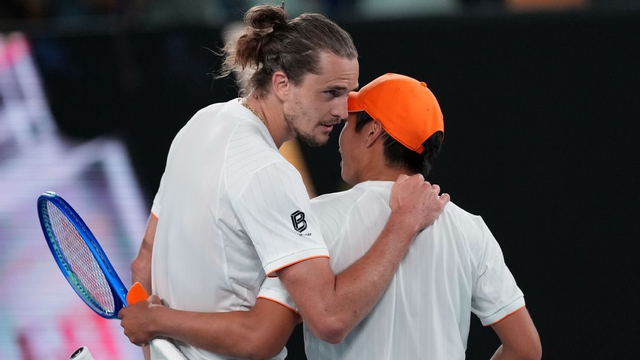 Alexander Zverev vence al principiante Tien y llega a semifinales del Abierto de Australia