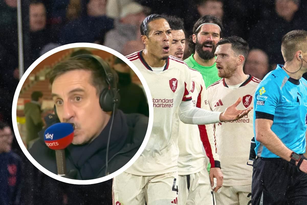 Gary Neville llama al Liverpool “blando”: “Necesitan deshacerse de esa actitud”