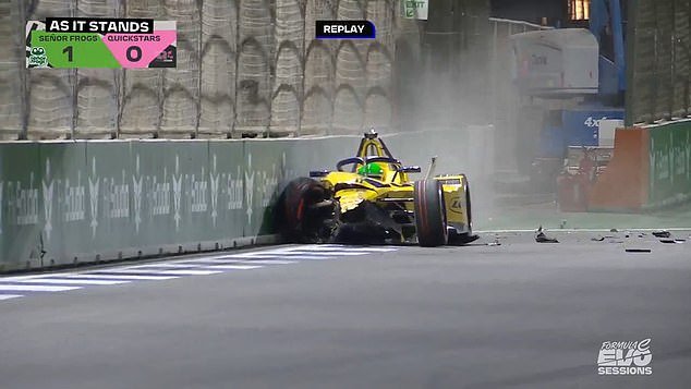 La hija de Richard Hammond se estrella contra un muro de hormigón durante la carrera de Fórmula E después de gritar ‘¡Joder, eso da miedo!’