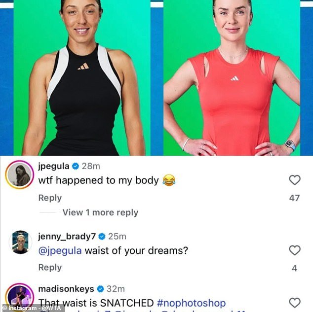 “¿Qué pasó con mi cuerpo?” – Jessica Pegula sorprendida por una extraña foto de la WTA mientras los estadounidenses bromean diciendo que le dieron la ‘altura de mis sueños’