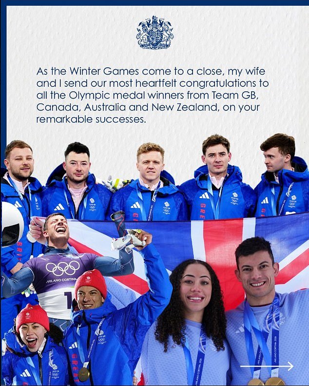 El rey Carlos envía ‘sinceras felicitaciones’ a los ganadores de los Juegos Olímpicos de Invierno del equipo de Gran Bretaña y de la Commonwealth