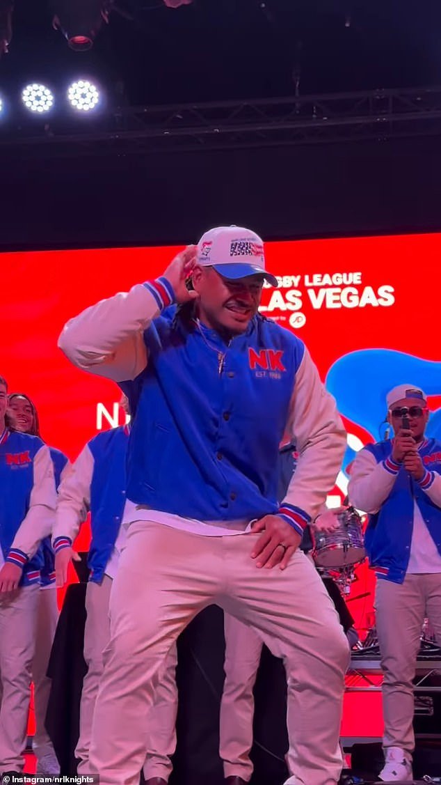 Escenas salvajes mientras la NRL se apodera de Las Vegas, incluida una suplantación de Raygun, un poderoso salmonete y muchas volteretas hacia atrás.