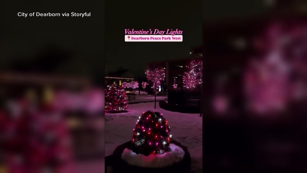 MIRAR: Luces románticas del día de San Valentín en Michigan