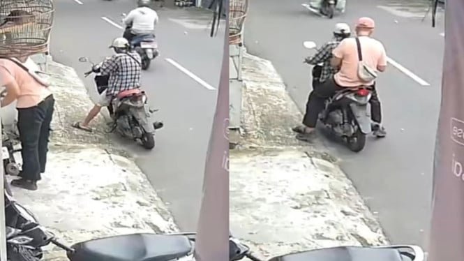 ¡En armas! Un hombre pega pegatinas QR de juegos en línea en el sur de Yakarta, la policía interviene