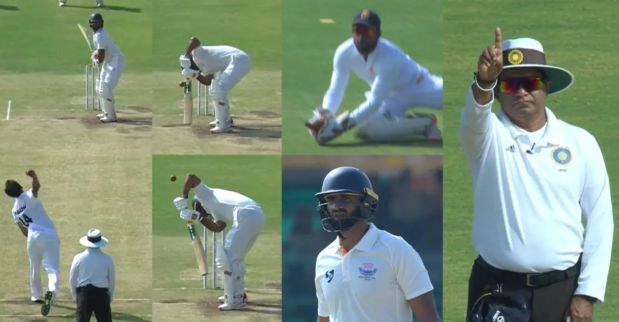 MIRAR: Auqib Nabi cae de una manera inusual ante Prasidh Krishna en la final del Ranji Trophy 2026