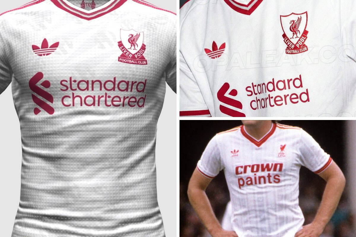 Equipación de visitante del Liverpool Adidas 2026/27; El regreso de los años 80