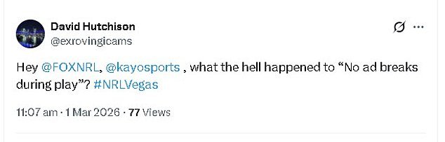 Los fanáticos del fútbol denuncian un terrible error televisivo apenas SEGUNDOS después del primer juego del espectáculo de la NRL en Las Vegas: ‘Es vergonzoso’