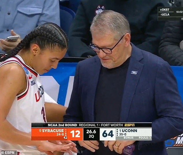 Azzi Fudd de UConn pierde 34 ante Syracuse en March Madness después del consejo de manicura del entrenador Geno Auriemma
