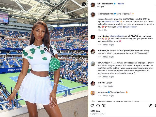 La glamorosa influencer blanca elimina silenciosamente su publicación después de que sus fanáticos notaron que usó inteligencia artificial para cambiar su rostro en una foto del cuerpo de una mujer negra.