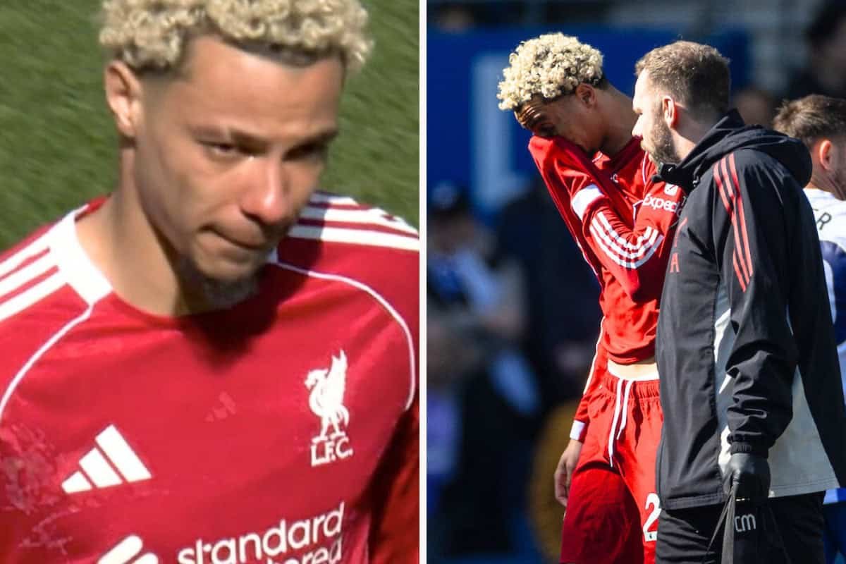 El delantero del Liverpool sustituido entre lágrimas ante el Brighton