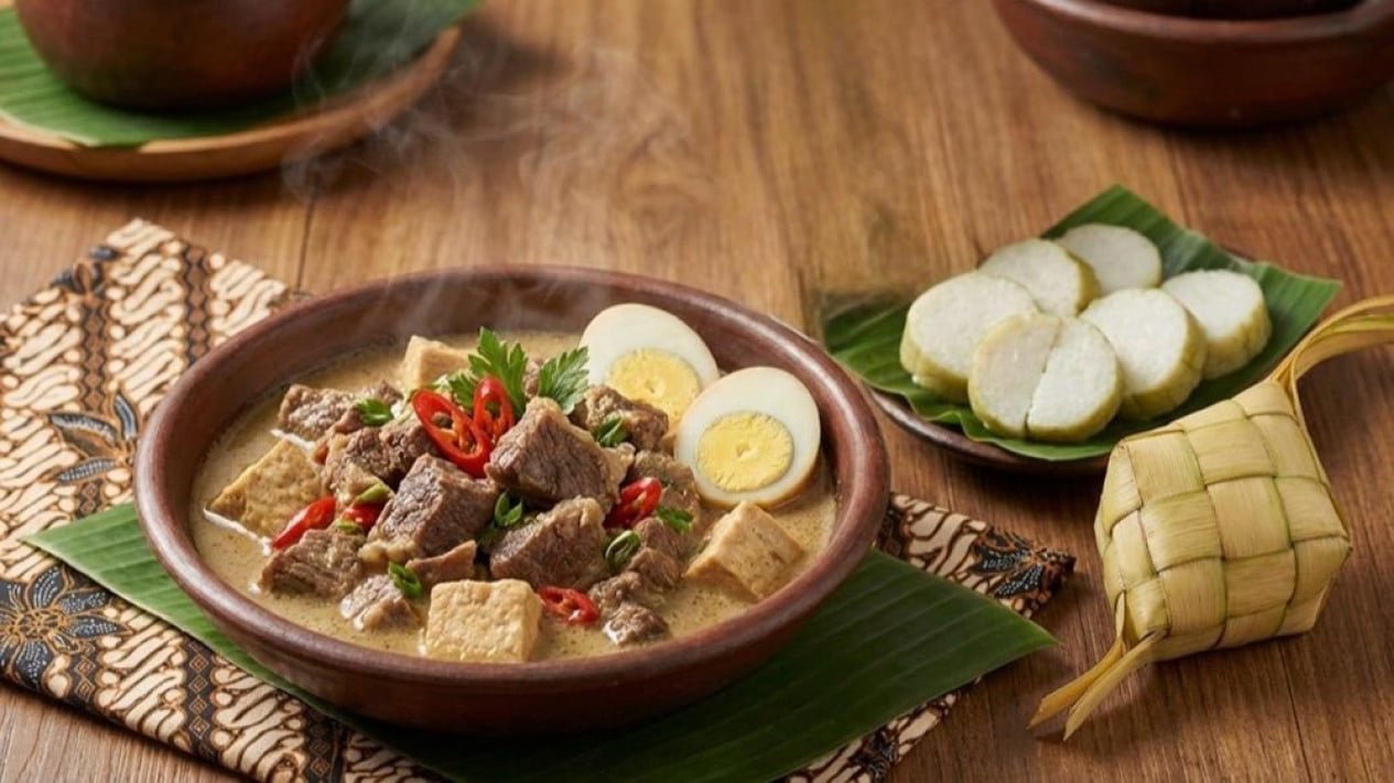 Receta de Brongkos cremosos sin leche de coco, un plato para el paladar apto como menú de Eid