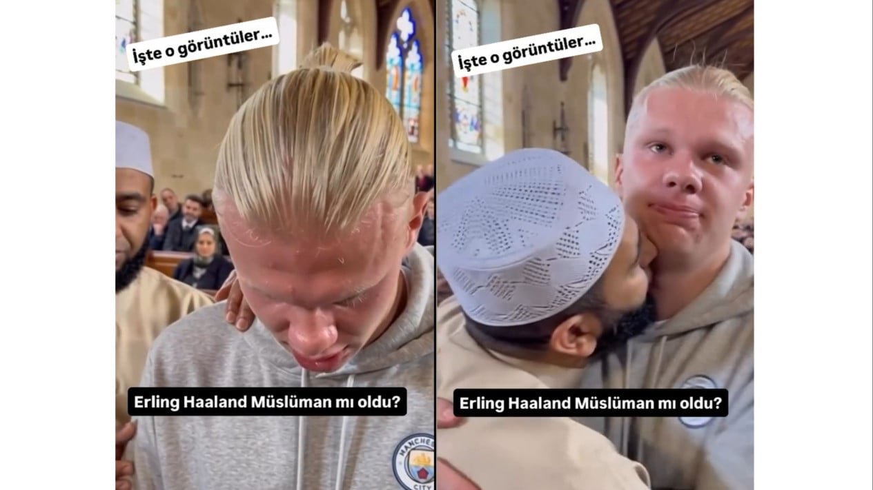 Vídeo de Erling Haaland diciendo que hay entusiasmo por el credo y conversión al Islam, verificación de hechos
