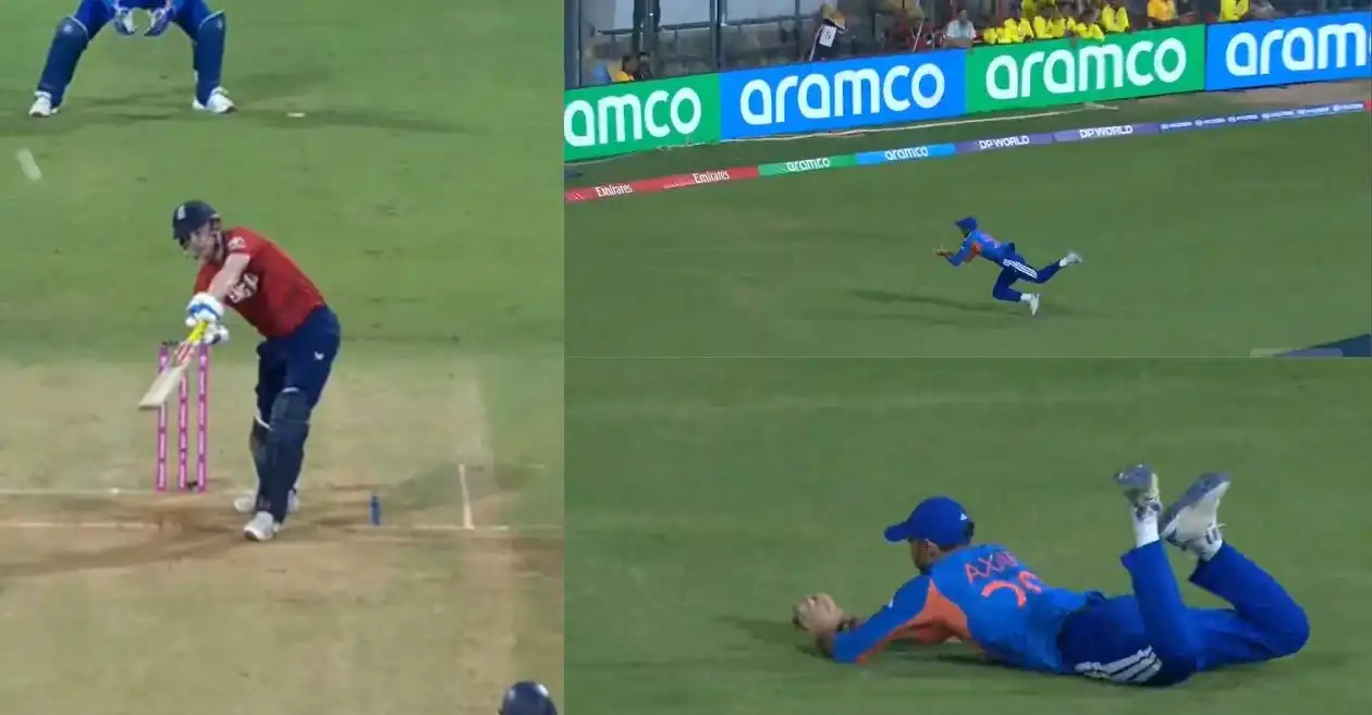 Copa del Mundo T20 2026 (MIRAR): Axar Patel realiza una atrapada impresionante para despedir a Harry Brook en la semifinal IND vs ENG