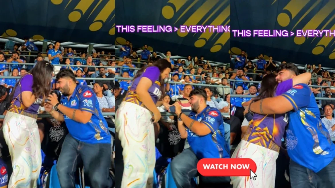 IPL 2026 (MIRAR): Una propuesta conmovedora en las gradas se roba el espectáculo durante el partido MI vs KKR en Wankhede