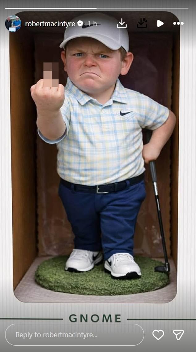 Robert MacIntyre comparte una imagen lasciva de AI Masters luego de una reacción violenta con el dedo medio después de huir de Augusta luego de un corte fallido