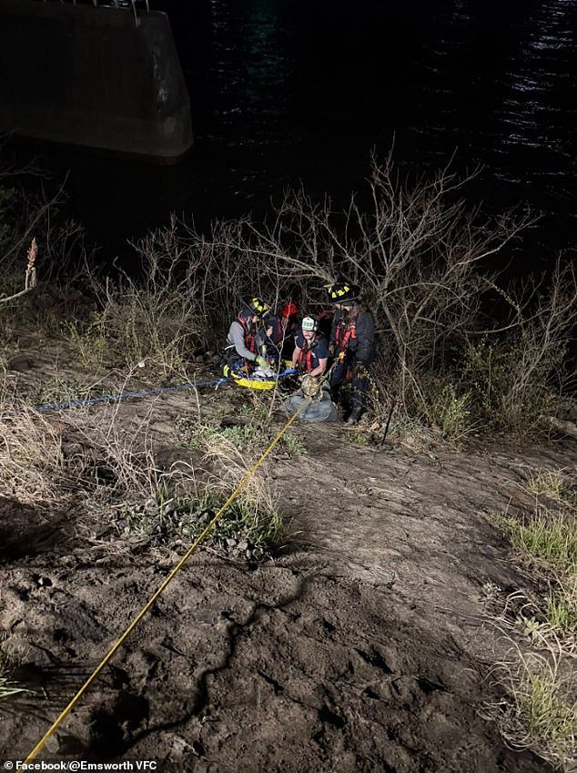 Pescador herido fue dramáticamente rescatado a 20 pies debajo de una colina