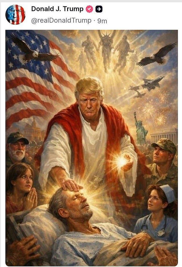 Ahora Donald ataca al Papa: critica a Leo como “débil” y luego publica una imagen de sí mismo como Jesús en una IA