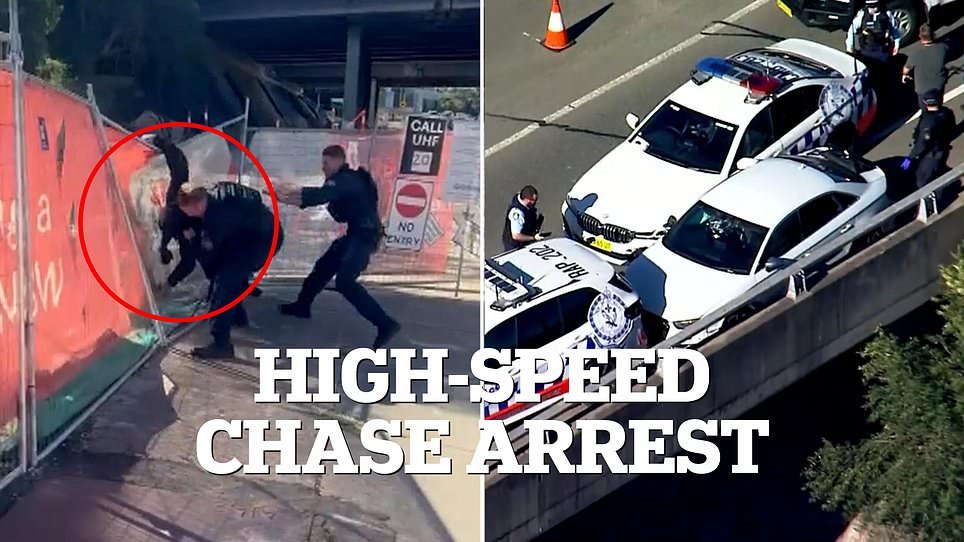 Momento dramático: oficiales de Strike Force Raptor arrestan a un sospechoso en una carretera muy transitada después de una caótica persecución de autos