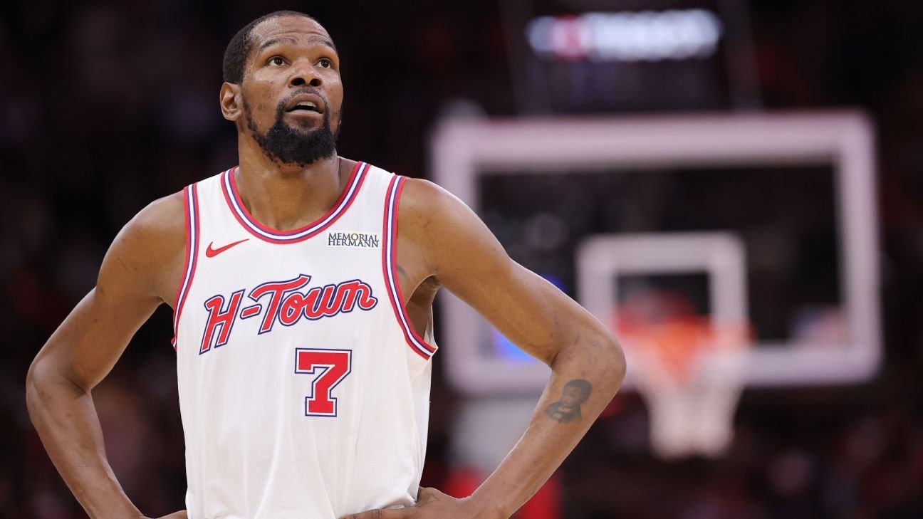 Kevin Durant (rodilla) de los Rockets es cuestionable para el Juego 1 contra los Lakers