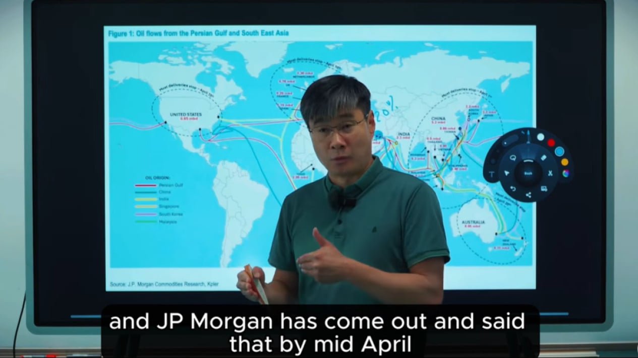 El profesor Jiang dice que el suministro mundial de petróleo amenaza con agotarse a mediados de abril