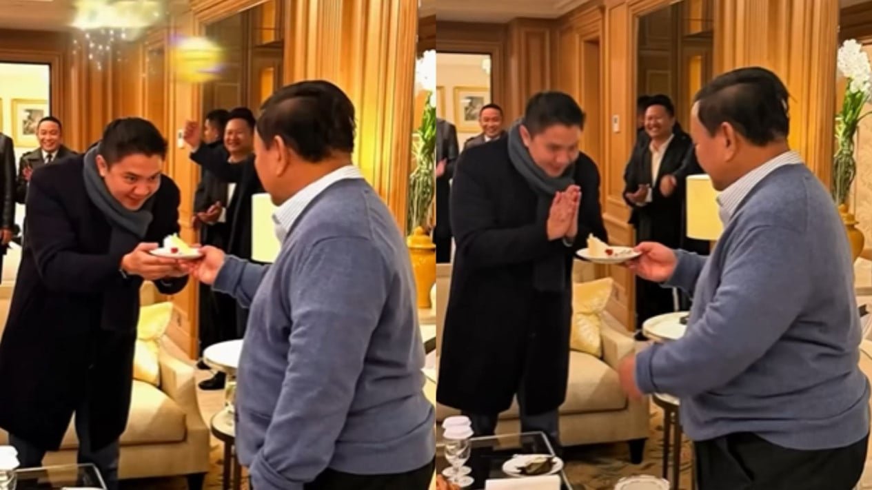 Prabowo ofrece al secretario del gabinete Teddy una sorpresa de cumpleaños en París