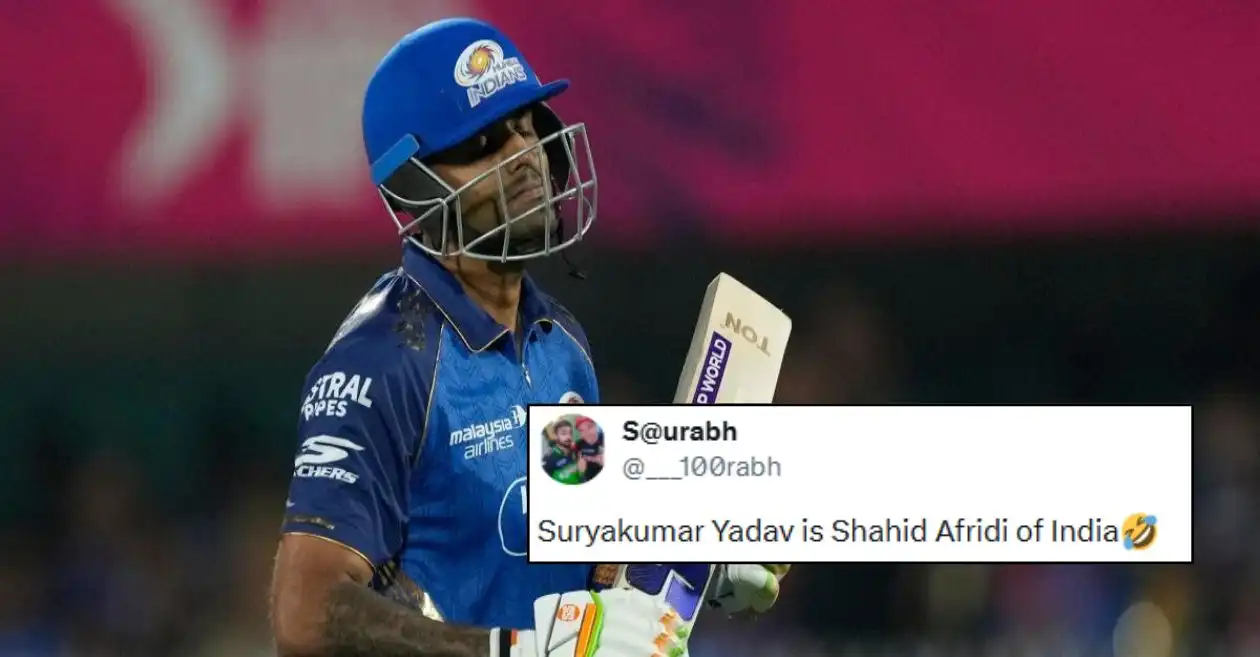 Los fanáticos trollean sin piedad a Suryakumar Yadav después de que se enamora del pato dorado en el choque MI vs PBKS IPL 2026