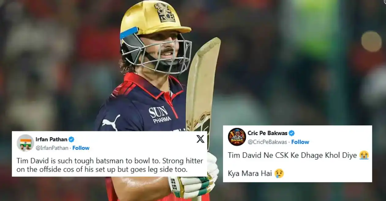 Los fanáticos se vuelven locos cuando el monstruo de Tim David impulsa a RCB a un total enorme contra el CSK en IPL 2026